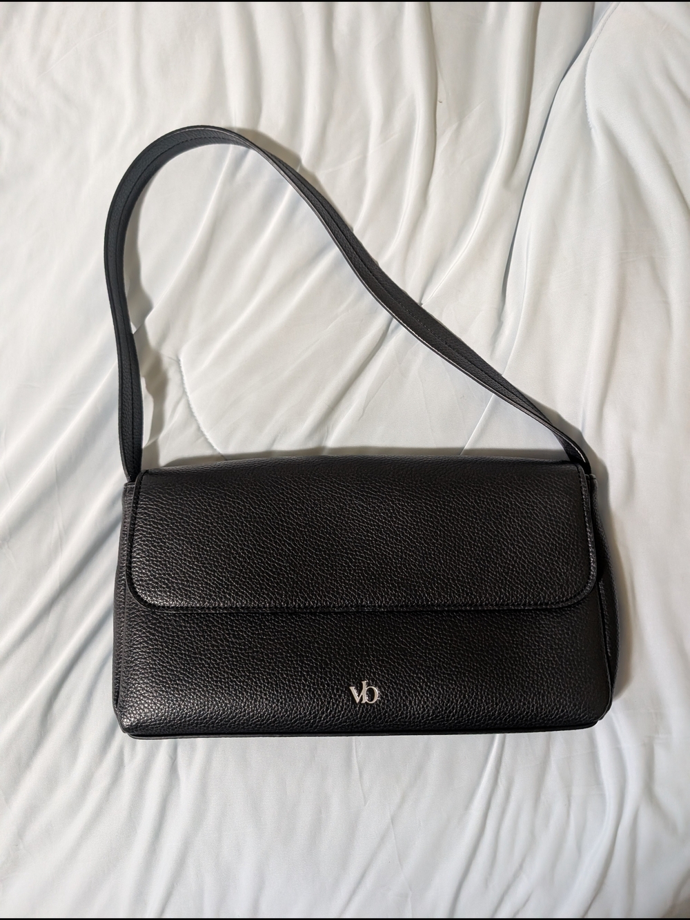 Vera Bradley Black Vegan Leather Shoulder Bag